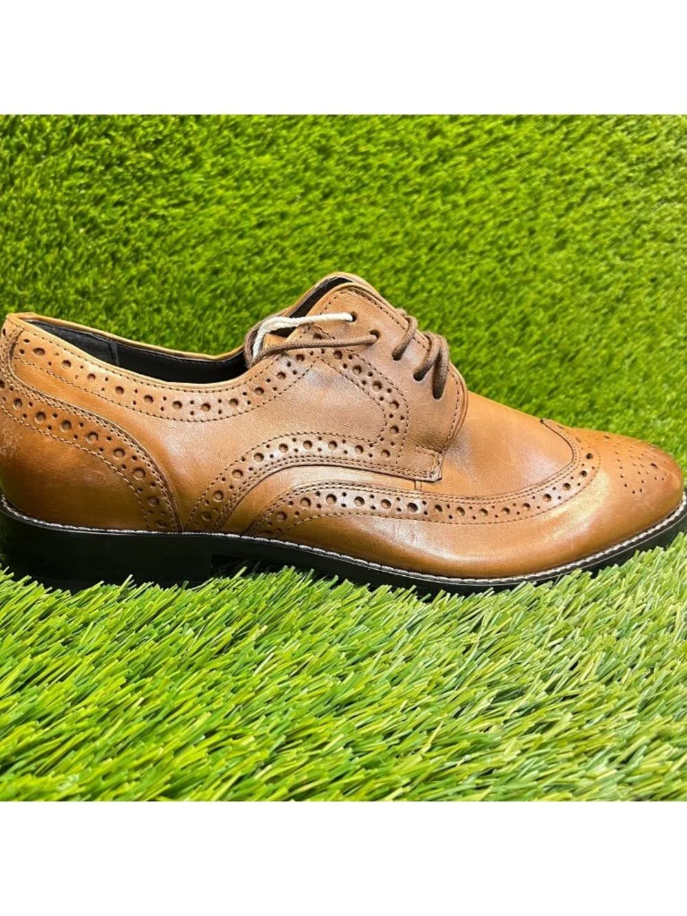 Nunn Bush Nelson Comfort Gel Mens Size 9 Brown Classic Wingtip Oxford Shoes